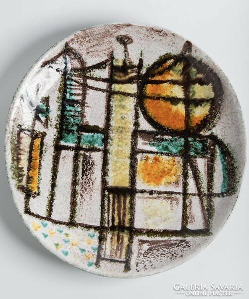 Zsuzsa Györgyey ceramic wall decorative bowl