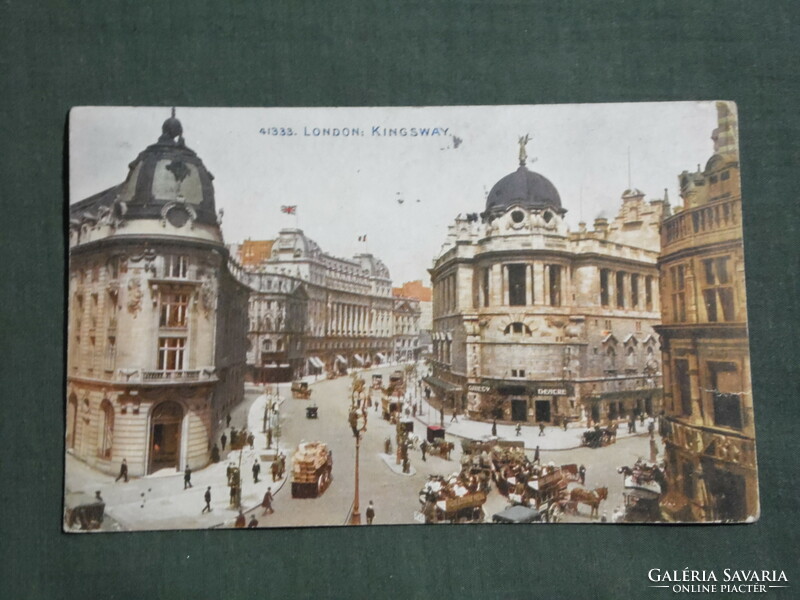 Képeslap, Postkarte, Anglia, 41333. LONDON: KINGSWAY, utca részlet, életkép
