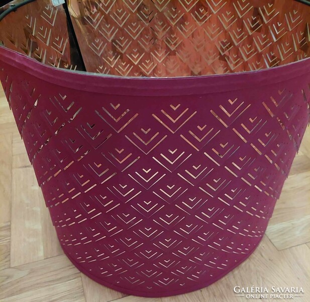 Ikea burgundy/copper-colored lamp shade, nymö type, can be placed on a floor lamp or ceiling hanging lamp
