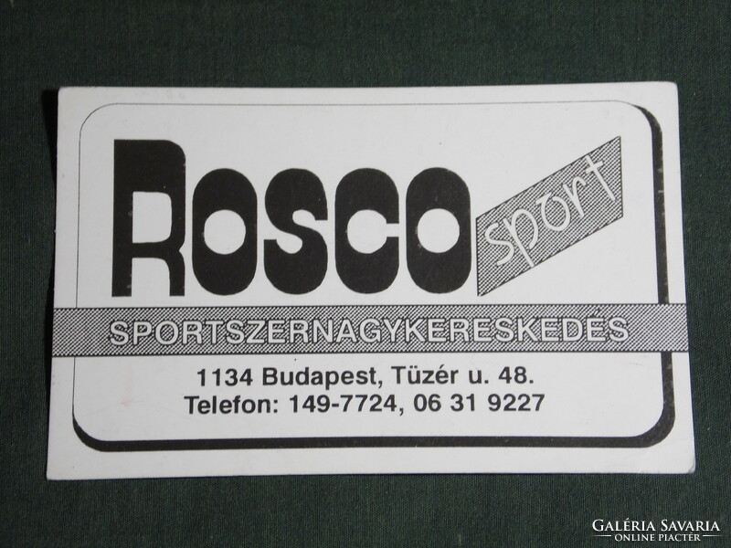 Kártyanaptár, Rosco sport , sportszer nagykereskedés, Budapest, 1996,   (5)