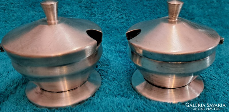 2 old silver-plated table spicy small sauces (m4417)