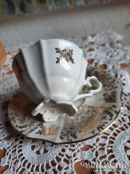 Alka-Kunst német porcelán kávés csésze-aljával, XX.szd közepe, teljesen új álapotban