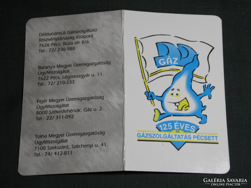 Kártyanaptár, DÉDÁSZ áramszolgáltató, Pécs,Szekszárd grafikai rajzos,reklám figura, 1996,   (5)