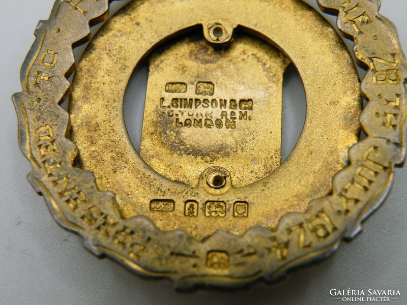 UK0075   Anglia Ezüst királyi özönvíz előtti bivalyrend medál kitűző 1924 ritka