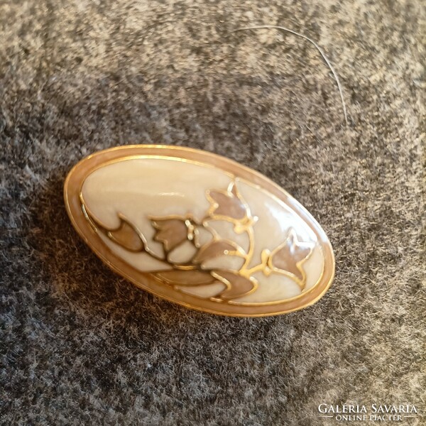 Enamel-painted art nouveau style brooch pin