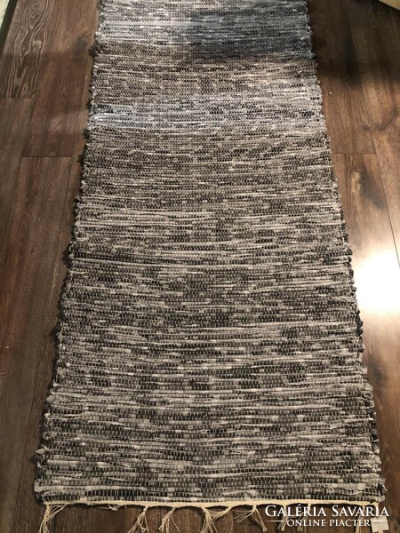 Gray handwoven rag rug