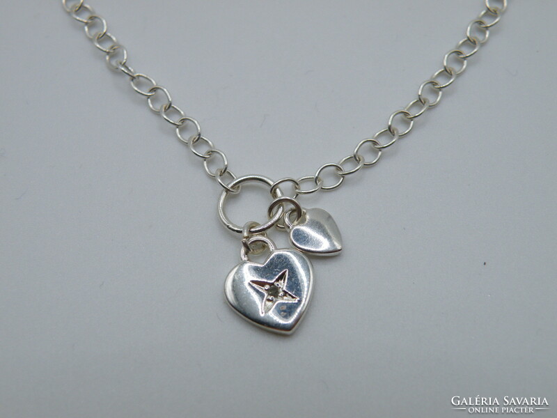 Uk0087 silver heart and padlock pendant bracelet 925