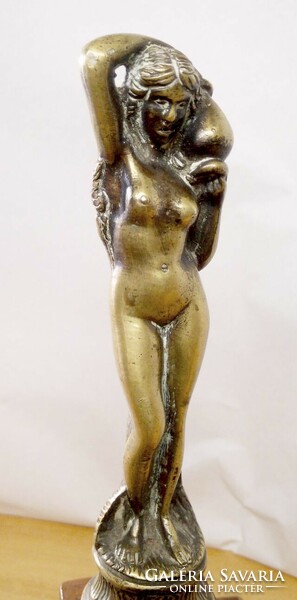 Coventina, the goddess of waters and streams, with a jar on her shoulder, bronze statue, unique rarity