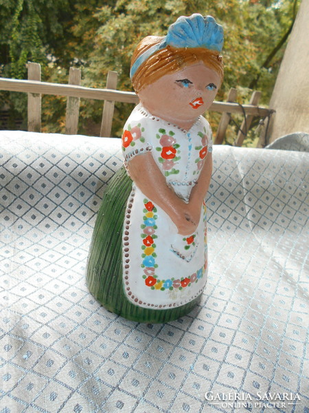 Ceramic figurine vase-girl in folk costume