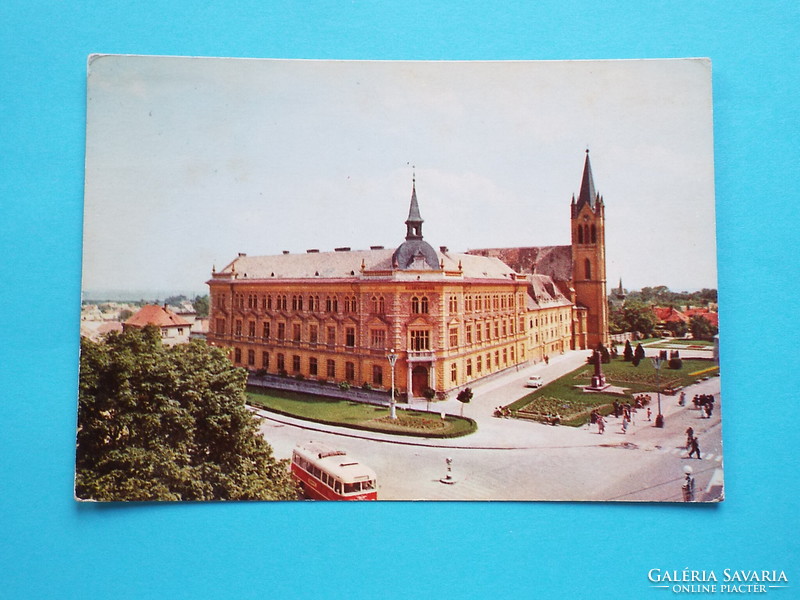 Postcard (6) - Keszthely - main square, 1960s - (photo: Béla Bakonyi)