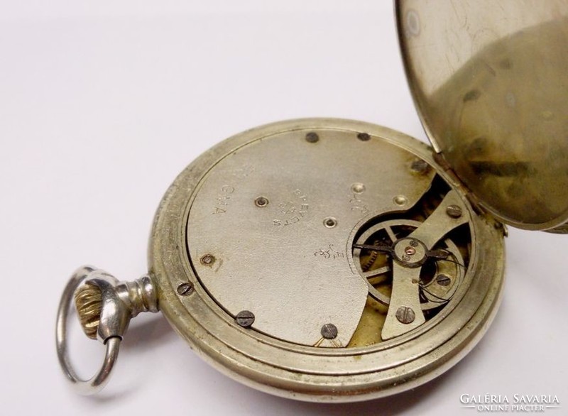 Enigma brevets Swiss pocket watch with alpaca case in faulty condition