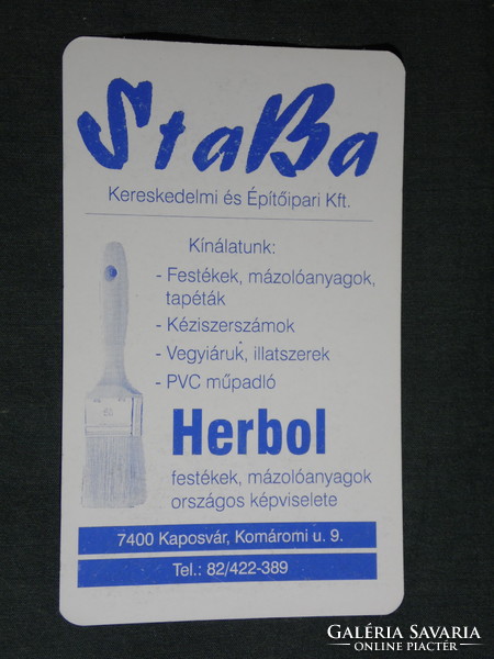 Card calendar, staba construction tools paint stores, Kaposvár, 1996, (5)