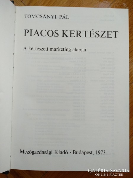 Pál Tomcsányi market horticulture, the basics of horticultural marketing 1973, antique book