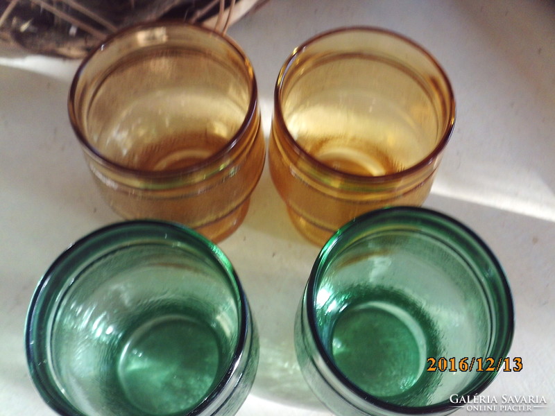 2 retro zöld üveg  pohár