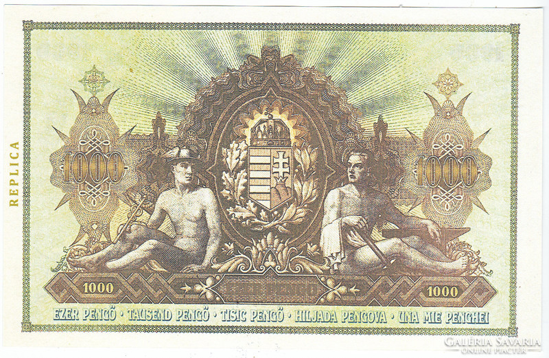 Magyarország 1000 pengő TERVEZET 1937  REPLIKA