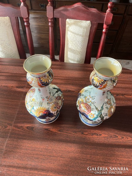 Pair of Dutch hand-painted vases