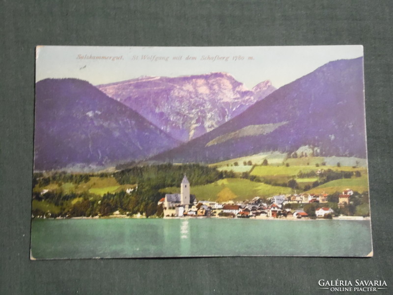 Képeslap, Postkarte, Ausztria, Balskammergut. St. Wolfgang mit dem Schafberg 1780 m.