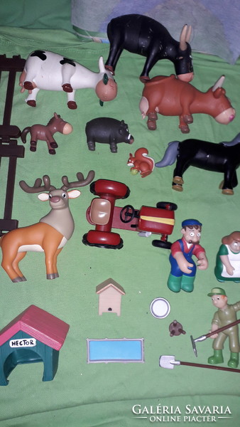 Retro deagostini my farm toy set base + tractor, people animals buildings according to the pictures