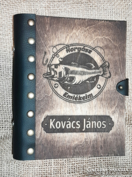 Wooden name photo album for anglers