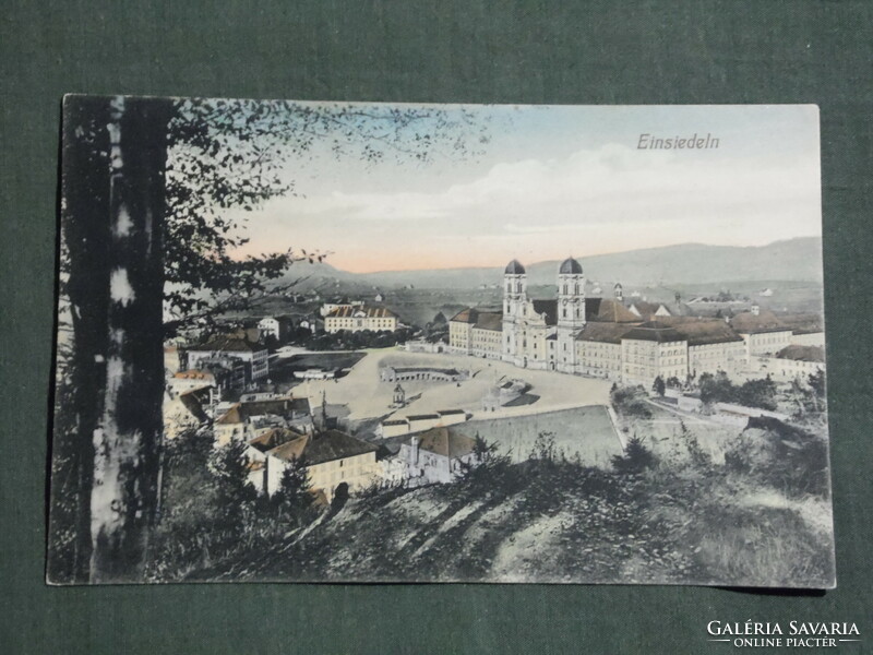 Képeslap, Postkarte, Svájc, Einsiedeln Abbey, Bencés templom kolostor
