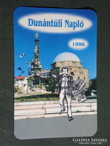 Card calendar, transdanubian diary daily newspaper, newspaper, magazine, graphic designer, Pécs Jami, 1996, (5)