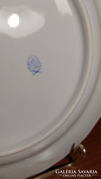 Herendi porcelán félmély tányér (26 cm) kopott