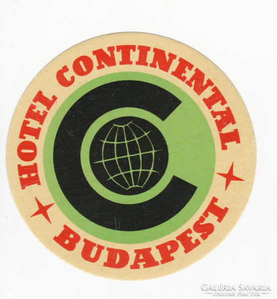 Hotel continental Budapest - suitcase label