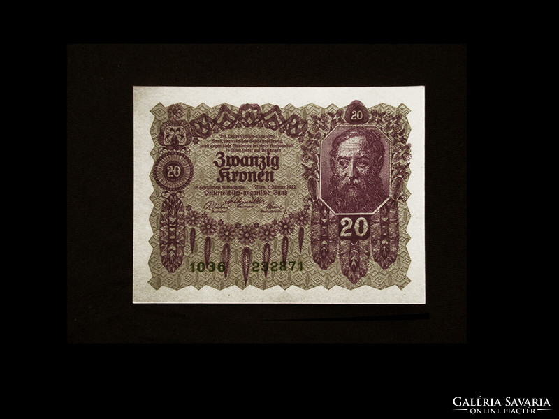 UNC .- Zwanzig Kronen - 20 KORONA - Osztrák -Magyar Bank Bécs - 1922