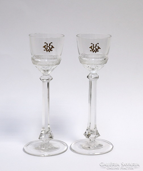 Old crystal glasses, baccarat, with kw monogram