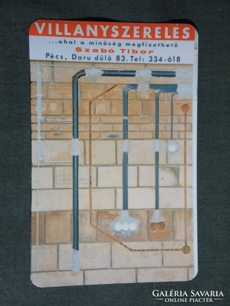 Card calendar, electrician Tibor Szabó, Pécs, 1995, (5)