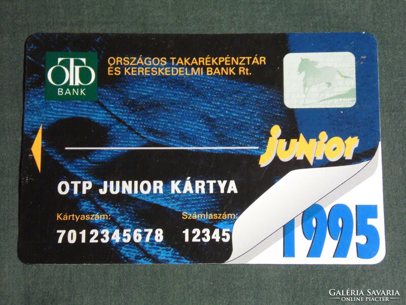 Kártyanaptár, OTP takarékpénztár, bank, junior kártya, 1995,   (5)