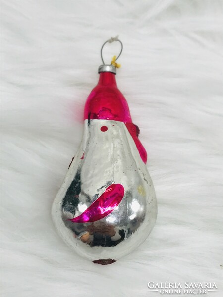 Retro glass Christmas tree decoration, rooster