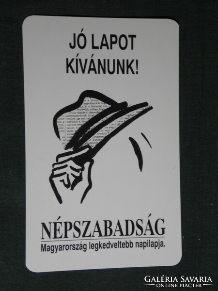 Card calendar, épszabadság daily newspaper, newspaper, magazine, graphic artist, hat, 1995, (5)