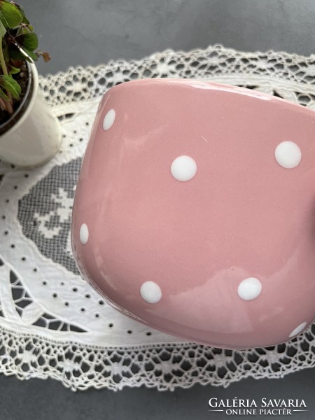 Huge pink polka dot porcelain mug