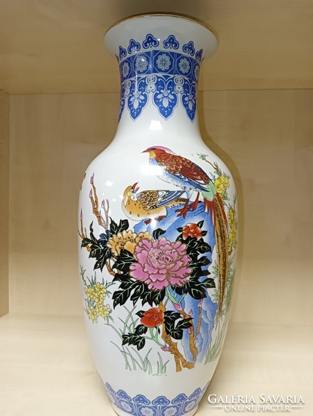 Ázsiai stílusú madaras porcelán váza