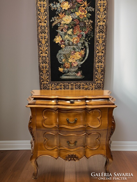 Three-drawer carved Neo-Baroque chest of drawers