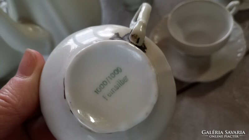 "FEINSILBER"barock porcelán teáscsésze ,kávés készlet,kb 60 éves