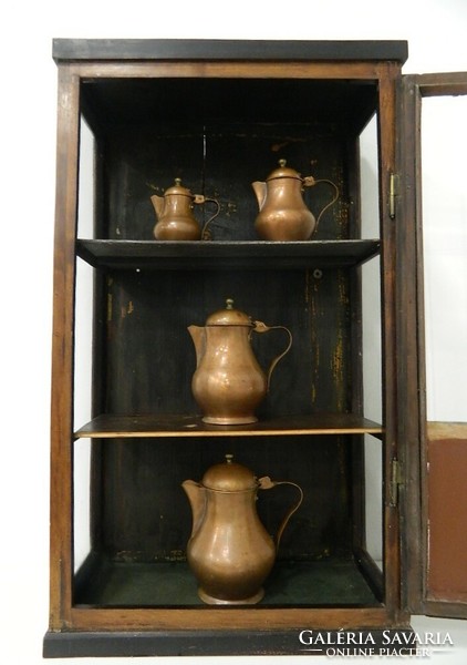 Set of 4 antique red copper pourers / decoration