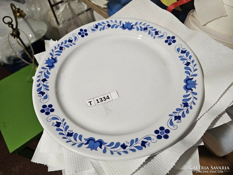 T1334 plain blue Hungarian pattern flat plate 23.5 cm