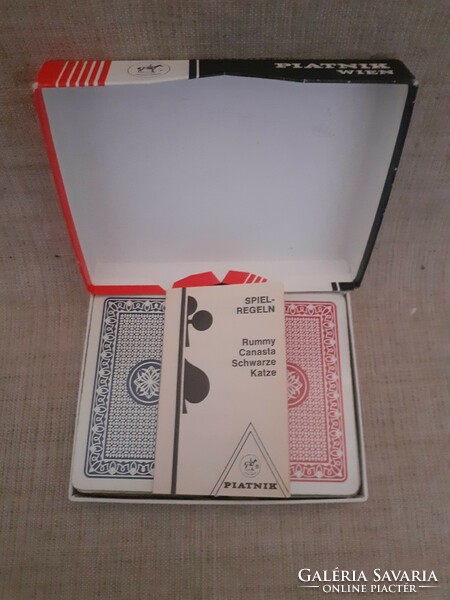 Old marked piatnik rummy canasta bridge card in box wien