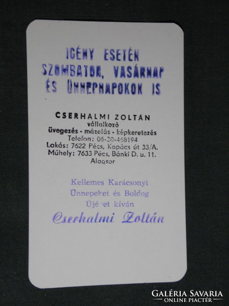Card calendar, Zoltan of Cserhalmi glass, Pécs, 1995, (5)