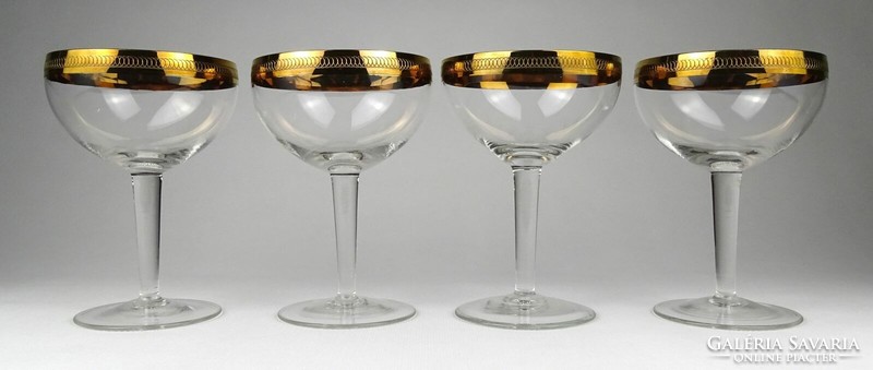6369 Set of 4 beautiful cocktail glasses with gilded edges