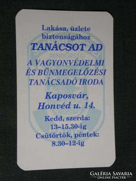 Card Calendar, Somogy County Police, Kaposvár, consulting office, 1995, (5)