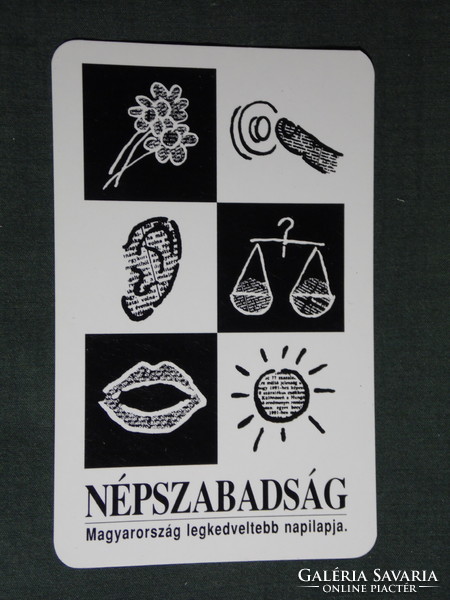 Card calendar, épszabadság daily newspaper, newspaper, magazine, graphic artist, 1995, (5)