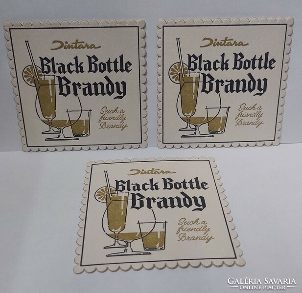 Cintara black bottle brandy drink coaster