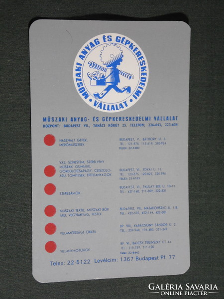 Kártyanaptár,MAGÉV műszaki anyag gépkereskedelmi vállalat,Budapest,1976,   (5)