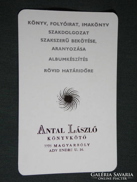 Card calendar, László Antal bookbinder small tradesman, Magyarbóly, 1976, (5)