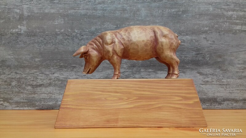 Pig wooden pig animal statue wooden gifts pets company gift pig statue pig pig coca