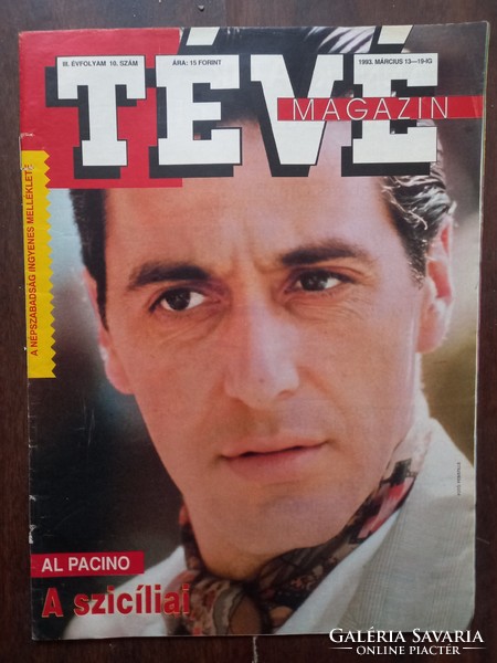 Tévé Magazin A Népszabadság ingyenes melléklete 1993. március 13-19. Címlapon Al Pacino