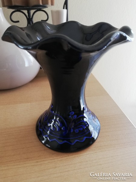A blue vase by Ferenc Verdeghy